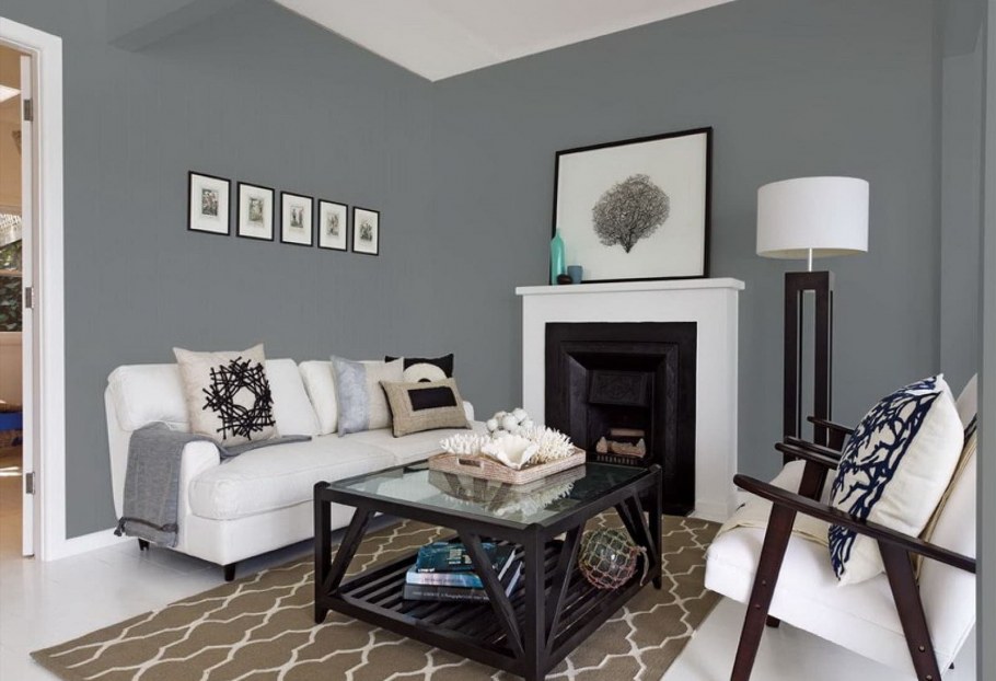 Серый цвет стен в интерьере