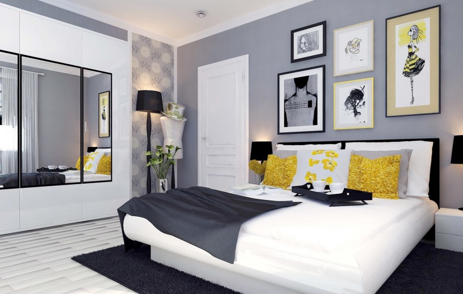 Спальня в синих тонах