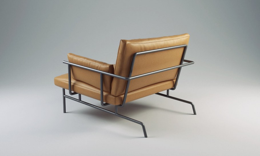 Кресло на металлическом каркасе