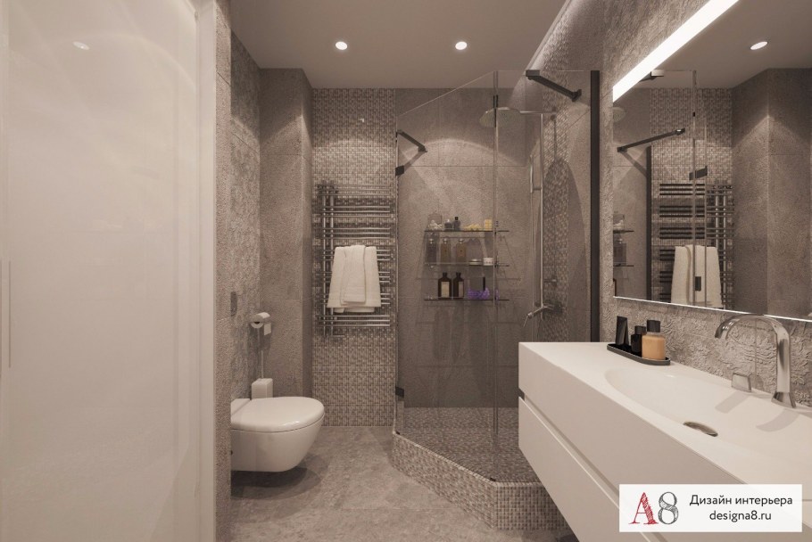 Интерьер ванной комнаты без ванны