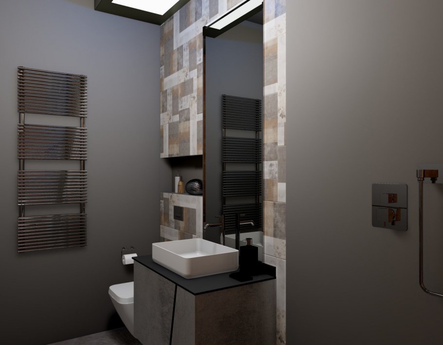 Проект ванной комнаты с душевой зоной