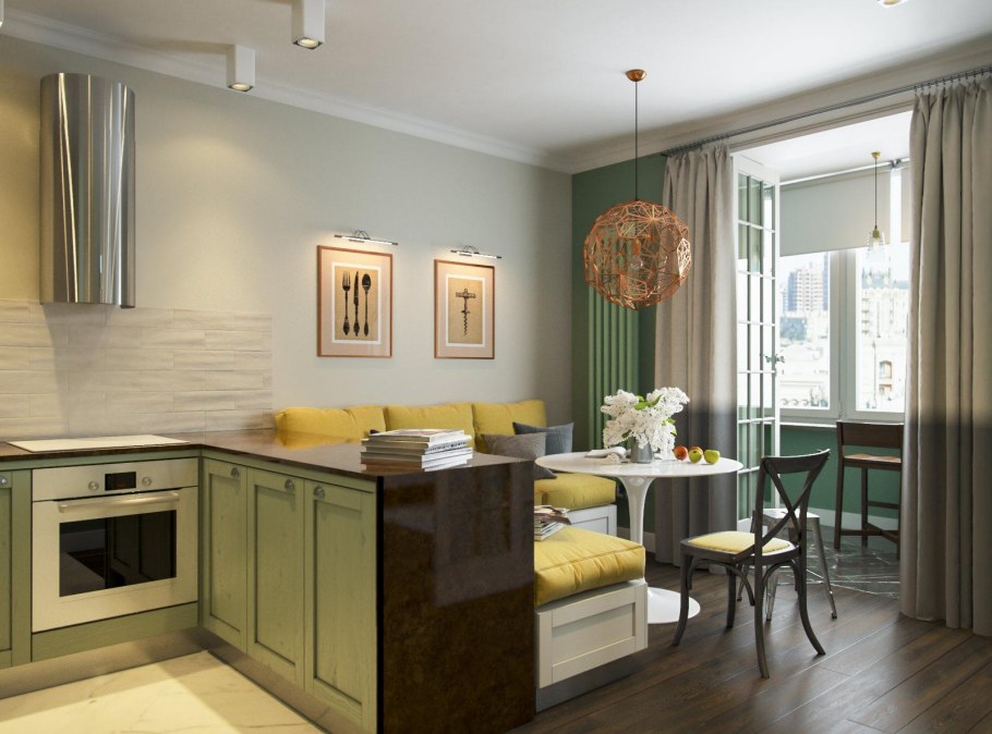 Кухня-гостиная 16м икеа