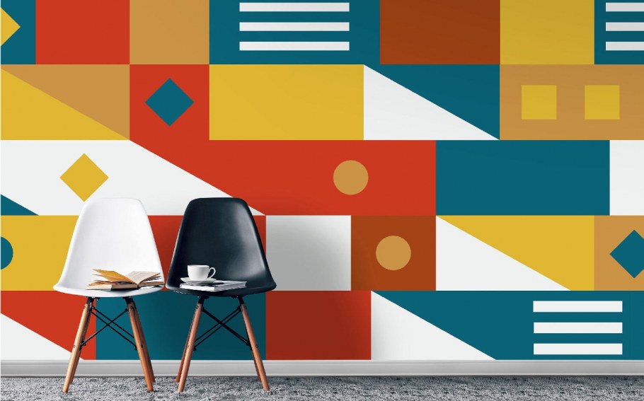 Обои с геометрическим рисунком для стен