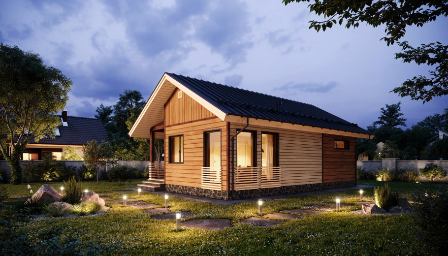 Каркасный дом визуализация