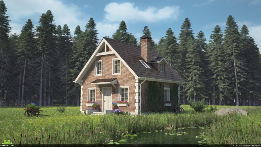 Посёлок визуализация 3ds Max