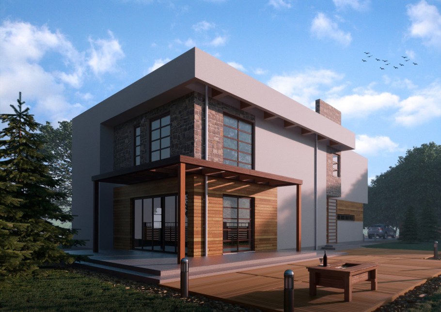 Проект коттеджа визуализация
