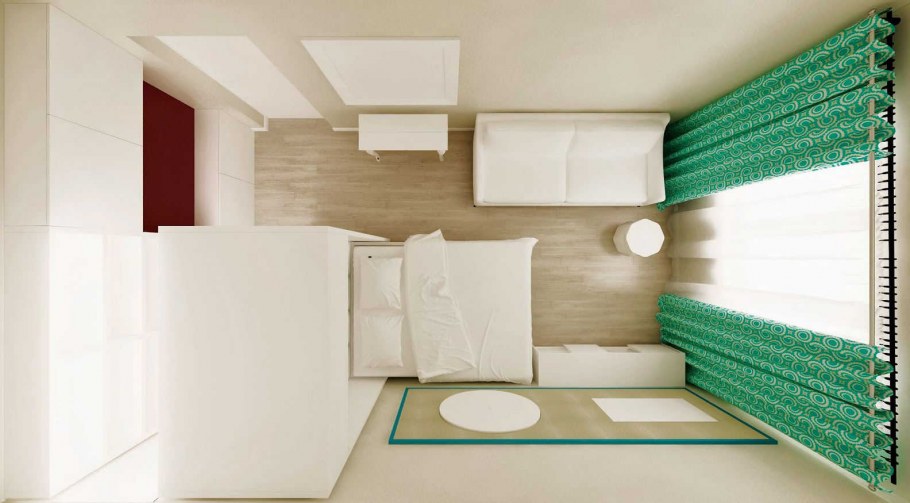 Интерьер комнаты вид сверху