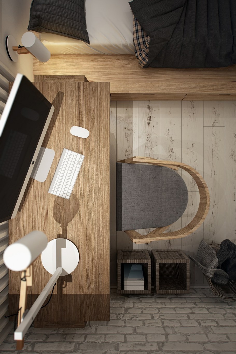 Интерьер гостиной вид сверху