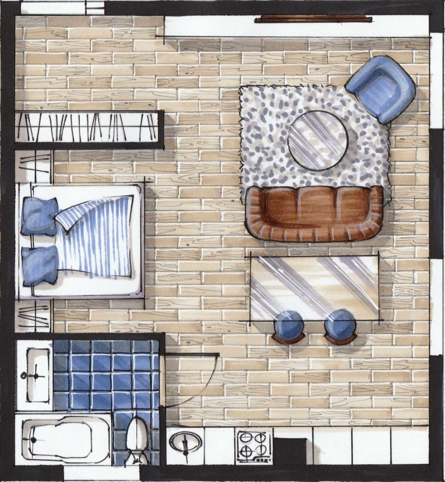 Комната вид сверху