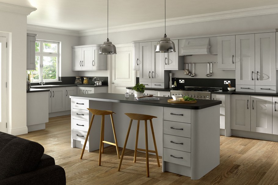 Бело деревянная кухня