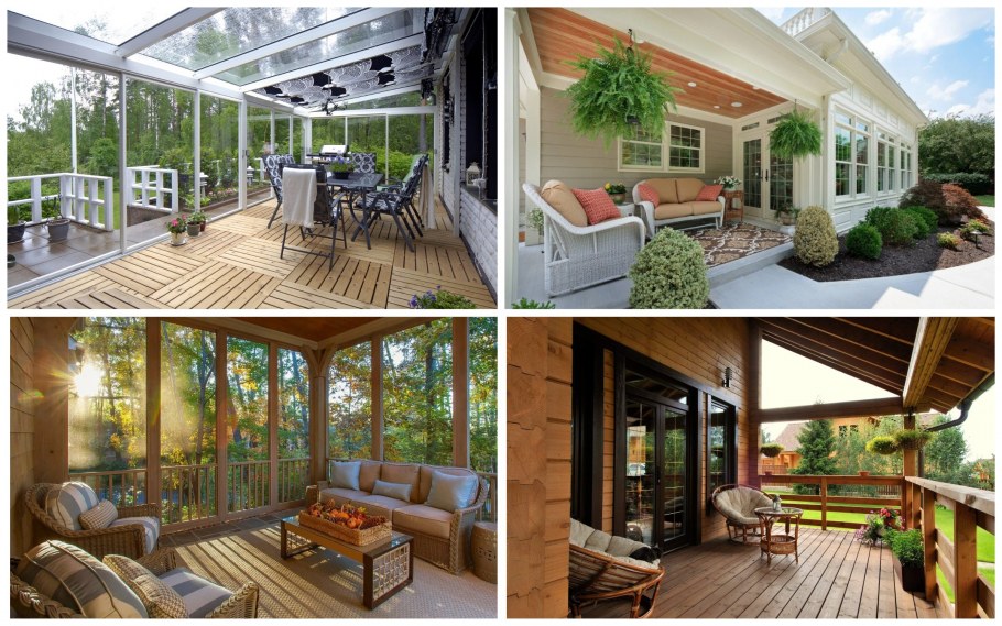 Закрытая деревянная веранда