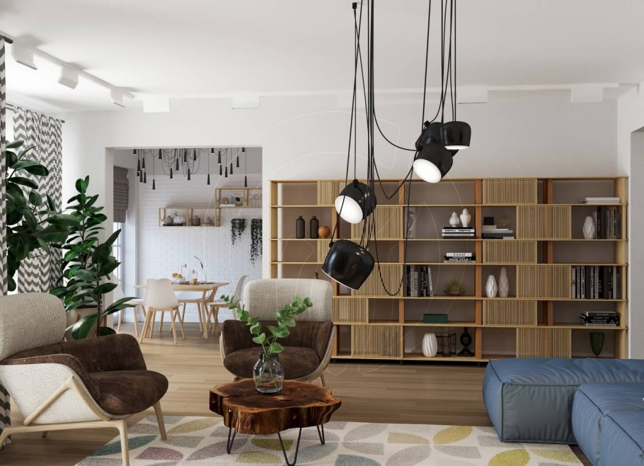 Кухня-гостиная Сканди лофт