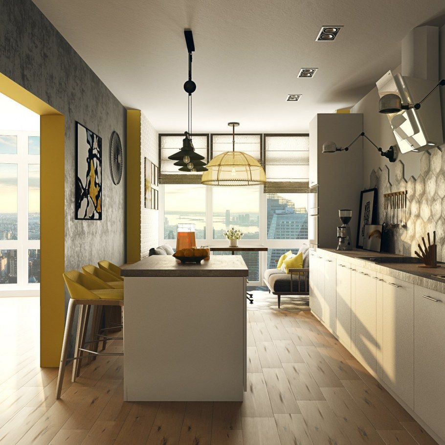 Скандинавский интерьер с элементами классики