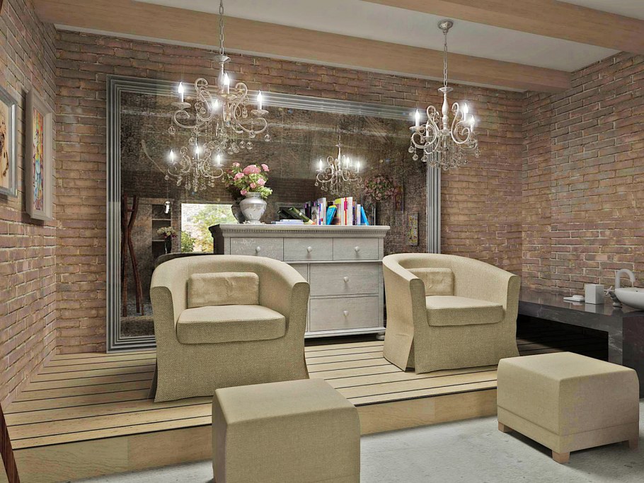 Салон красоты в стиле лофт Прованс