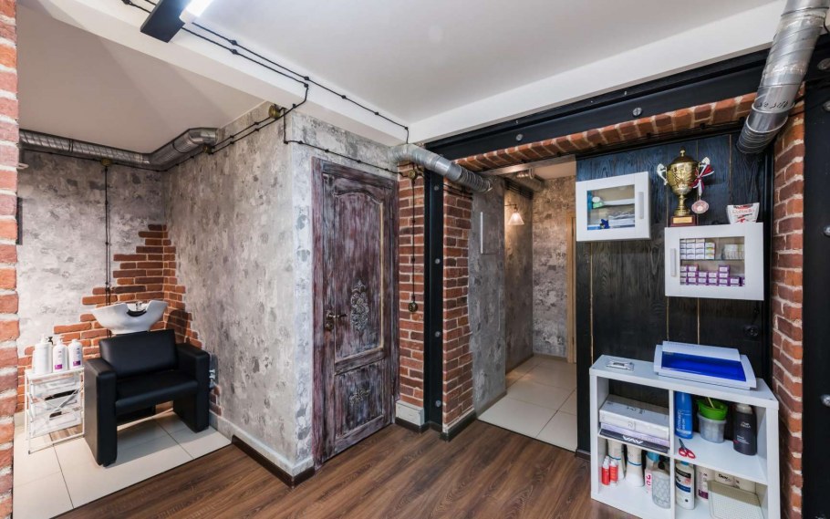 Салон красоты в стиле лофт белый