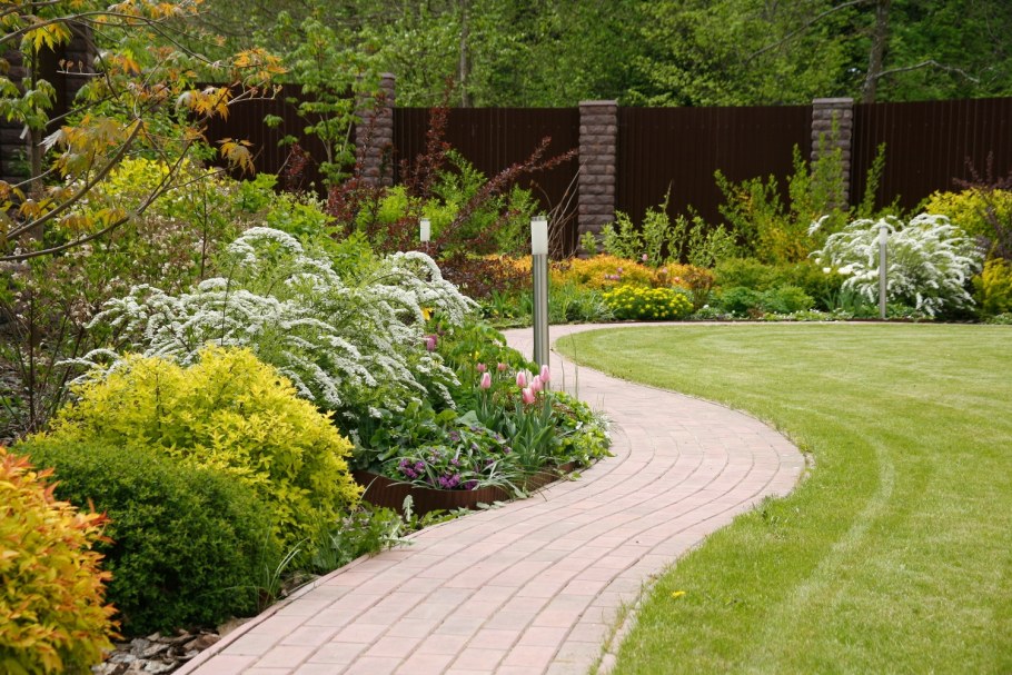 Миксбордер со спиреей