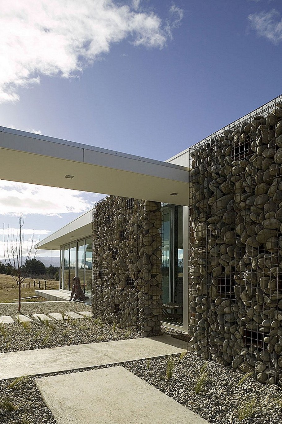 Габионы на фасаде