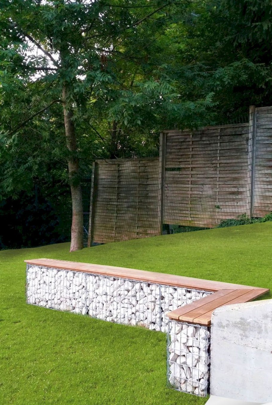 Габион дерево камень