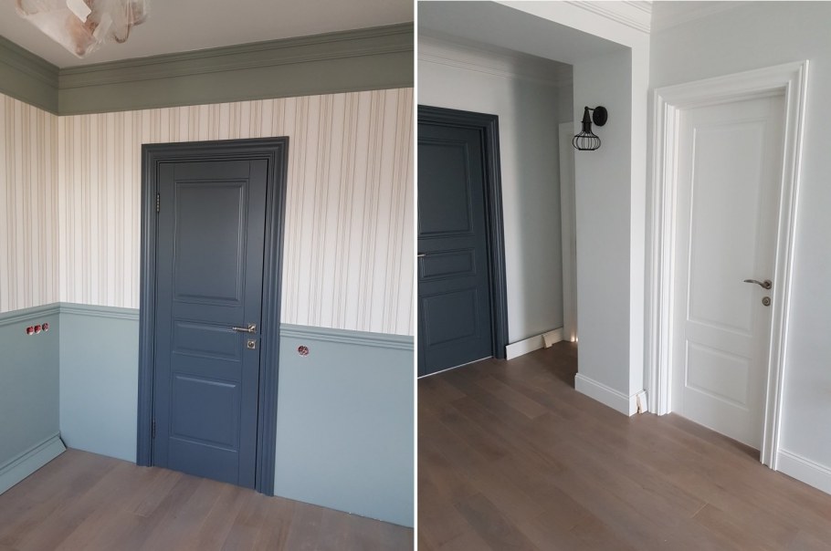 Плинтус и двери разного цвета