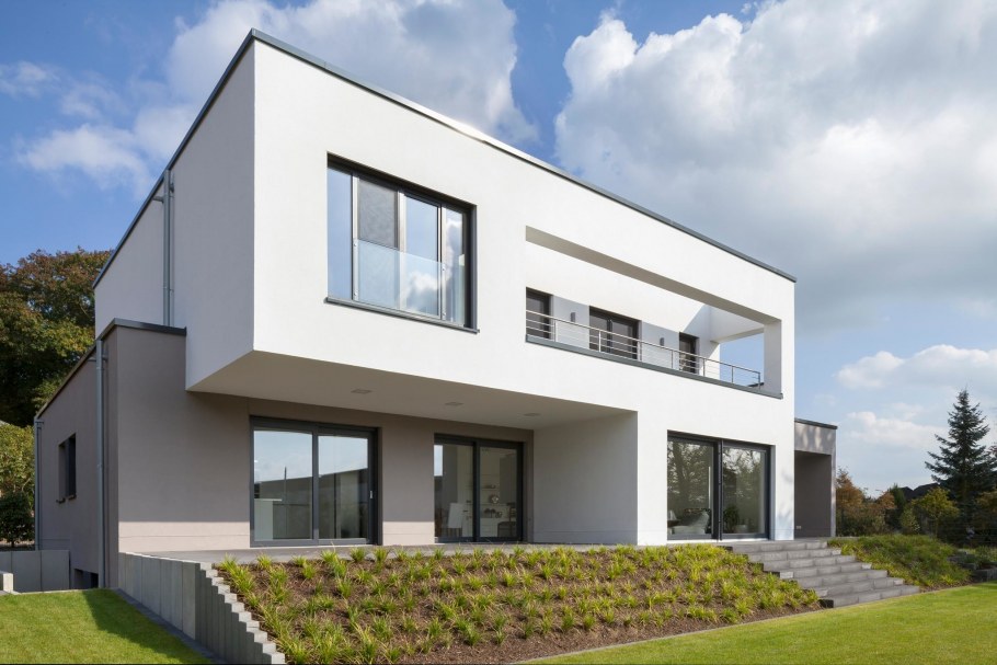 Фасады домов с плоской крышей