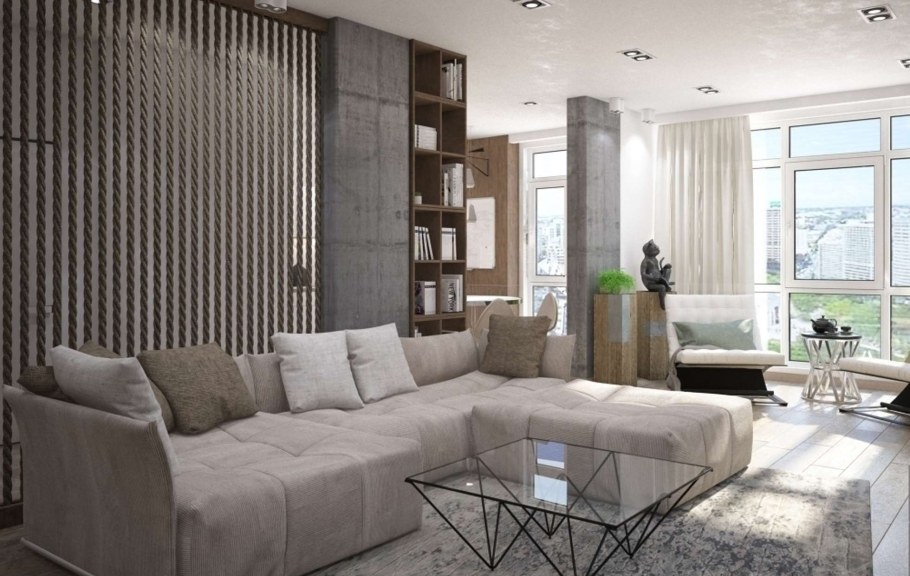 Контемпорари интерьер гостиная