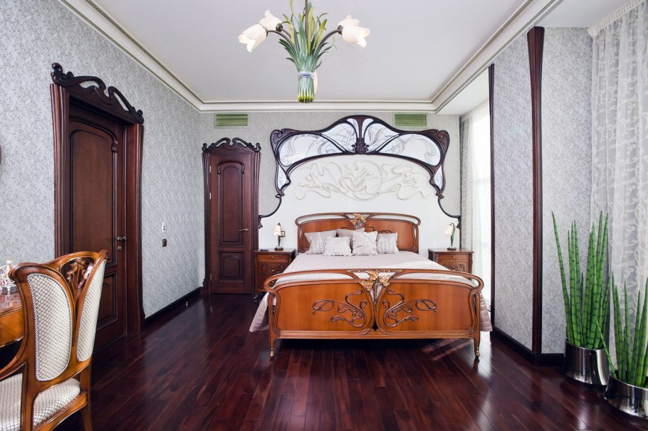 Интерьер спальни в стиле Модерн( ар нуво)