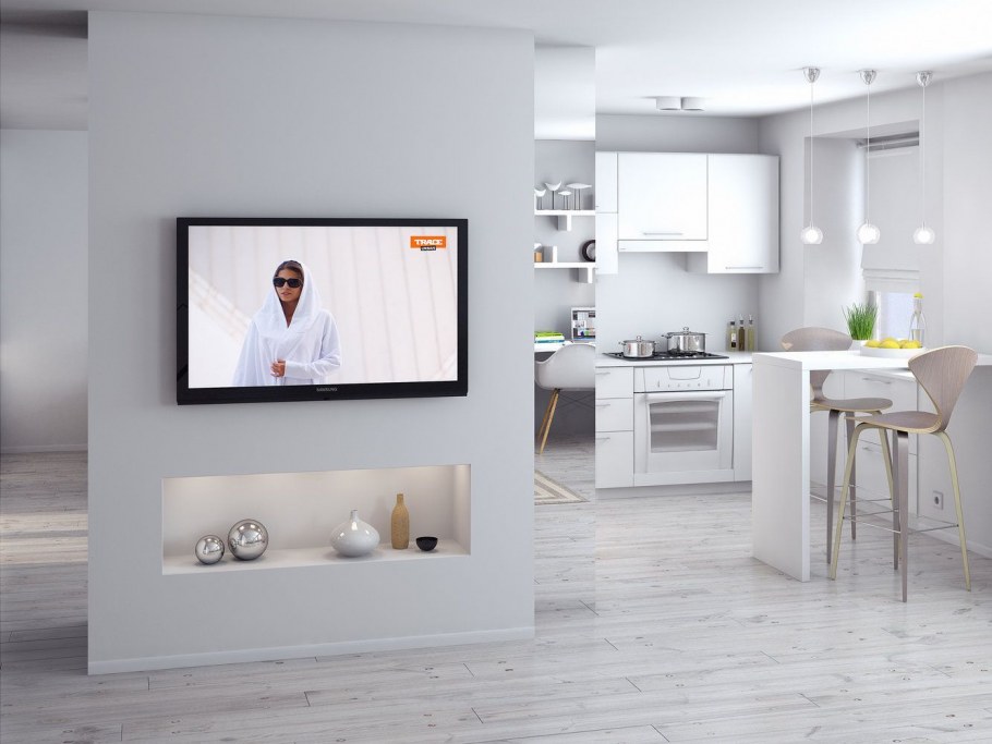 Квартира студия в белых тонах