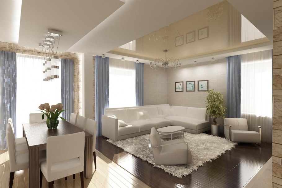 Гостиная с обеденной зоной