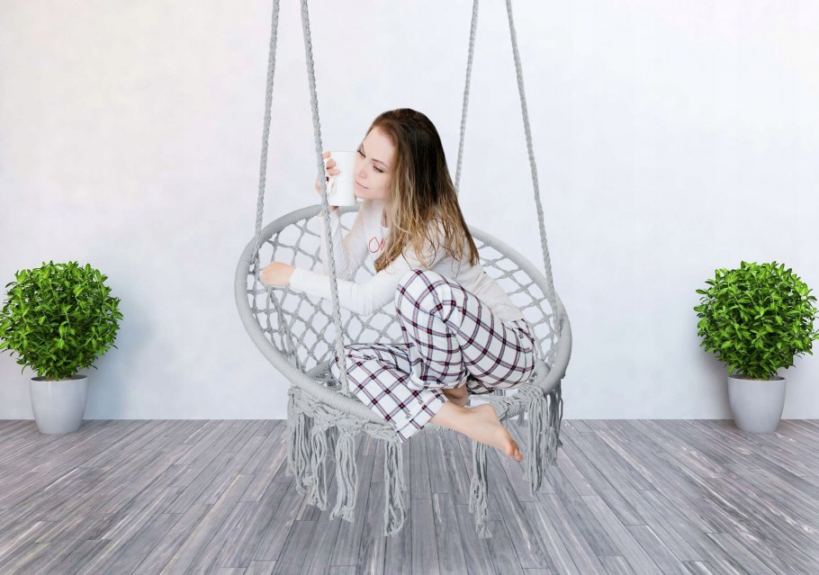 Качели подвесные "кресло-макраме" чудесный сад 008.5, белое