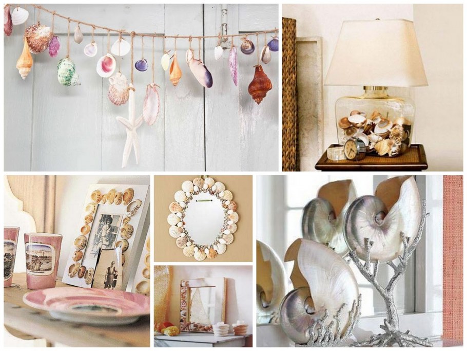 Декор из ракушек в интерьере