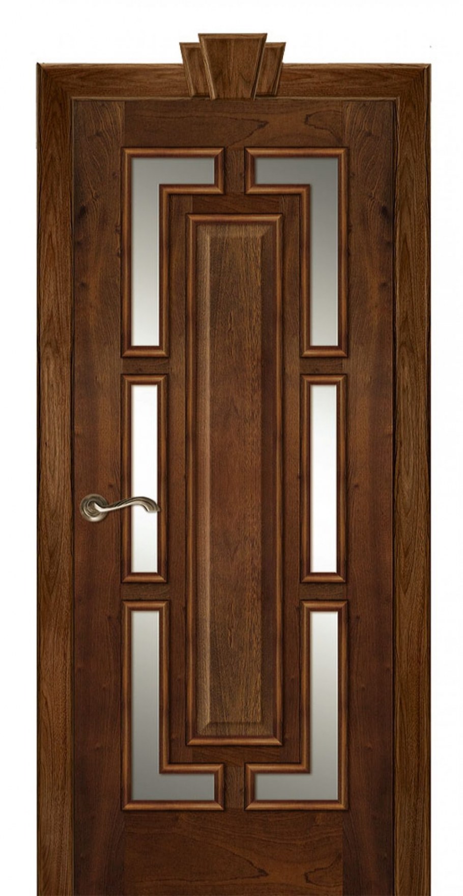 Межкомнатная дверь Дариано Барон красное дерево со стеклом