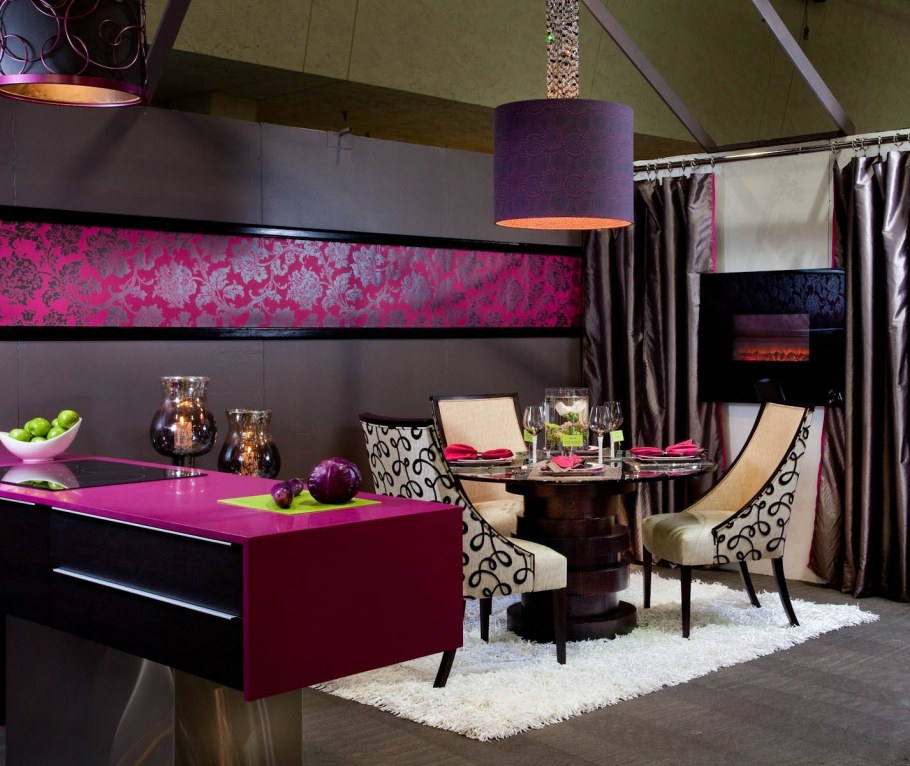 Фиолетовый и зеленый в интерьере