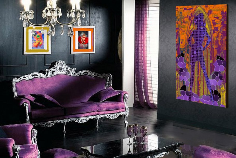 Серо оранжевый интерьер