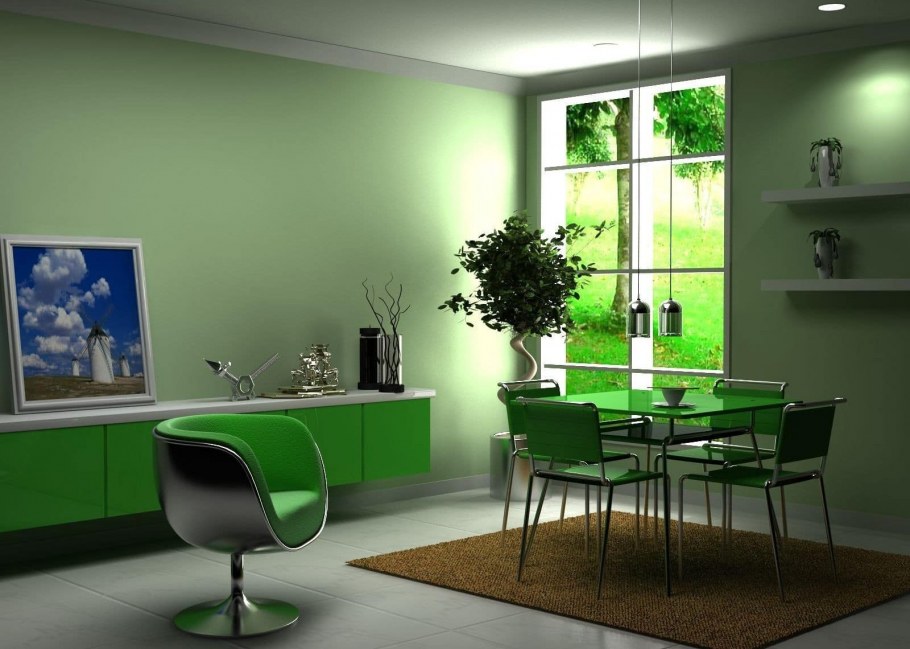 Интерьер в зеленых тонах