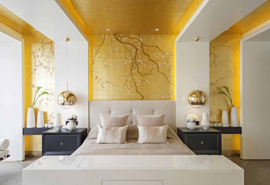 Спальня в современном стиле желтая