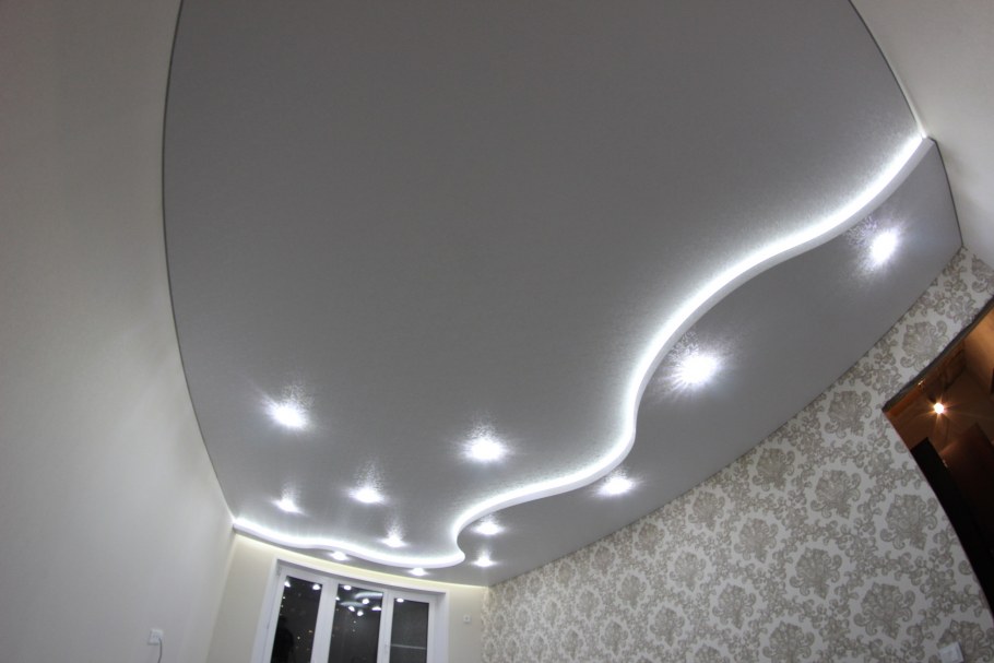 Натяжной потолок Галактика белый