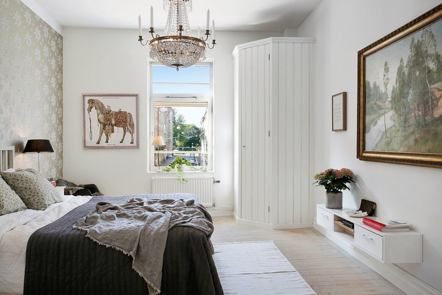 Шкаф в скандинавском стиле в спальню