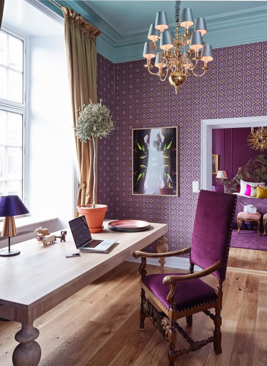 Фиолетовый цвет в интерьере