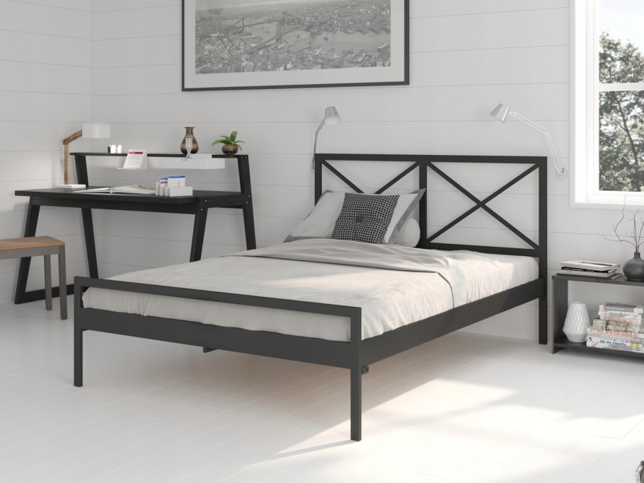 Кровать с железным изголовьем икеа