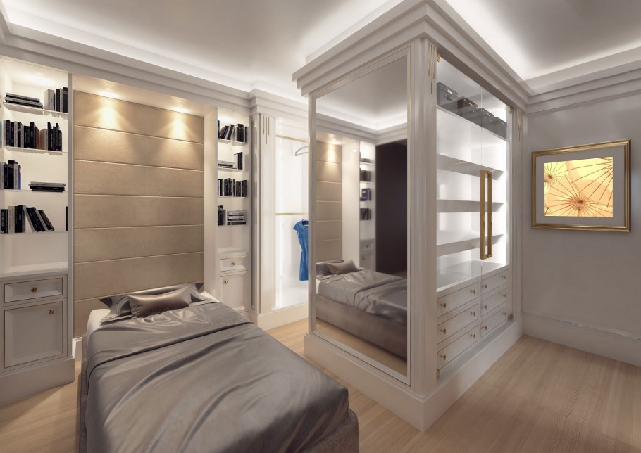 Спальня с гардеробной комнатой