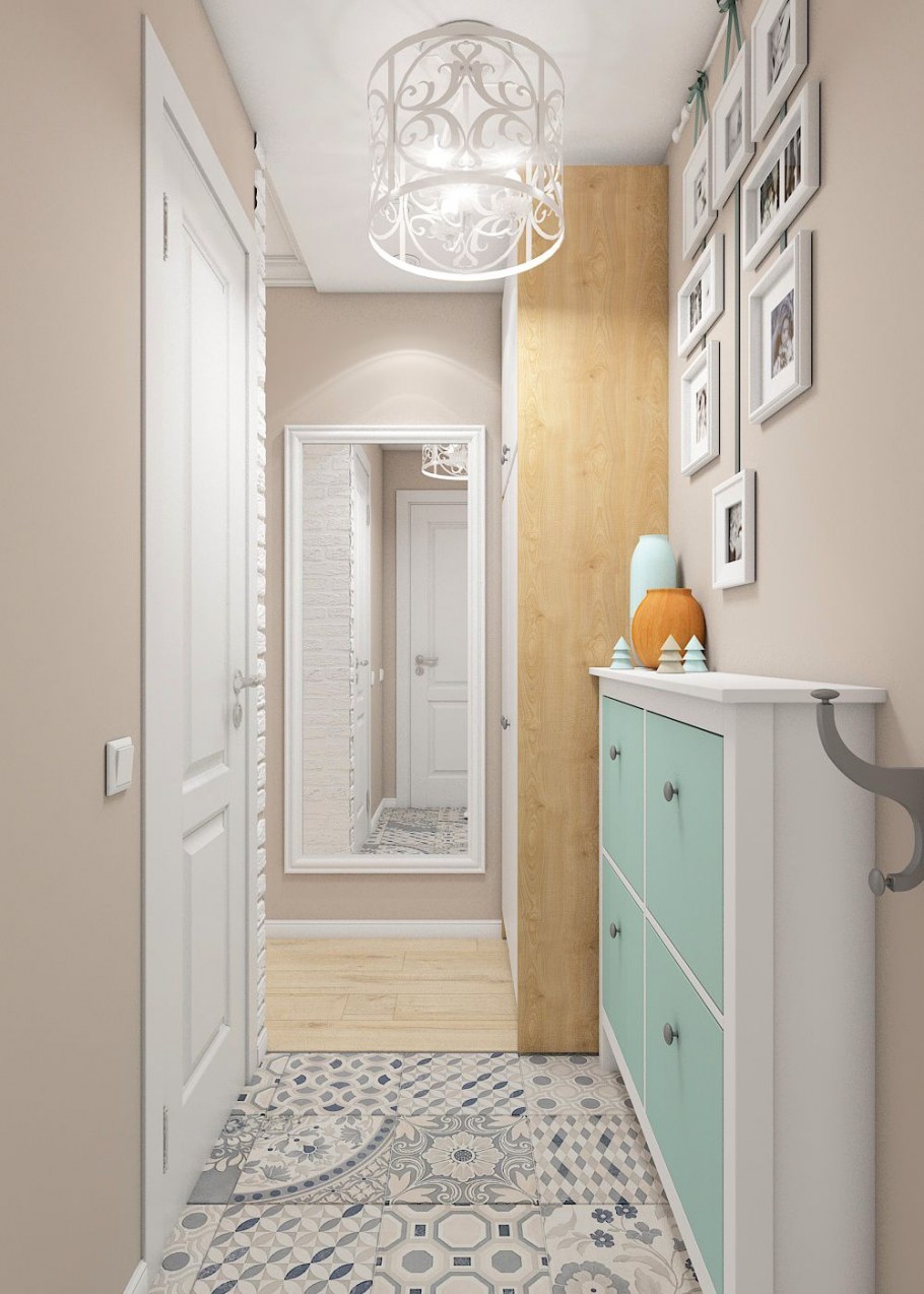 Прихожая в мятном цвете