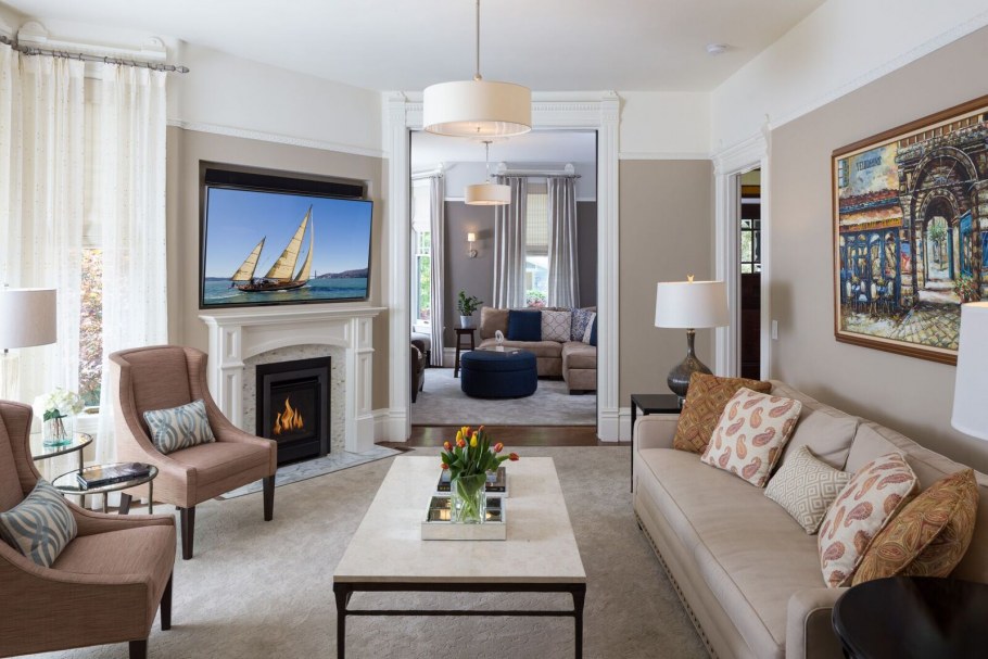 Сочетания материалов в интерьере гостиной фото