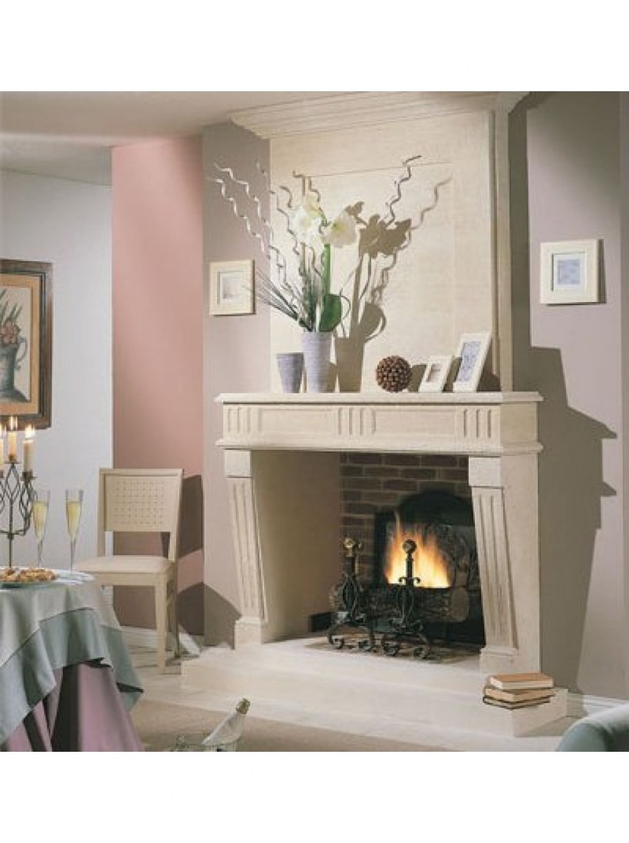 Белый камин Скандинавия