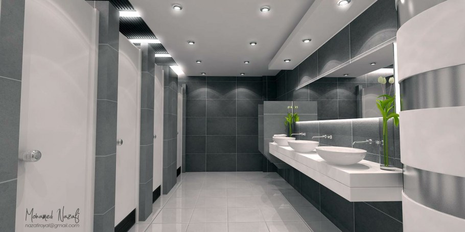 Стильный потолок в туалете