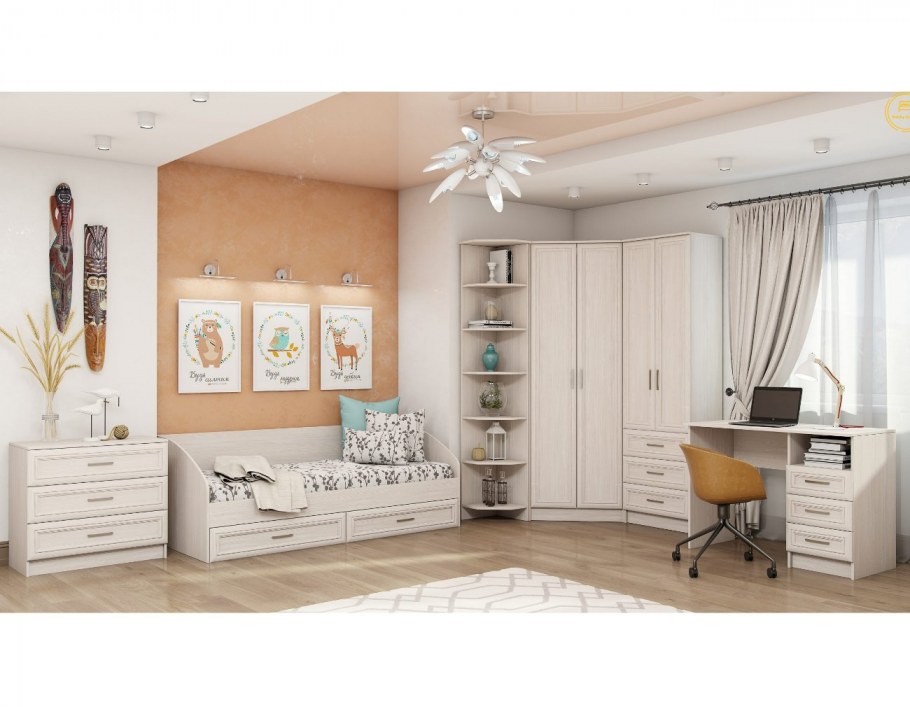 Шкаф угловой принцесса ЦРК.прн.13 Анкор белый