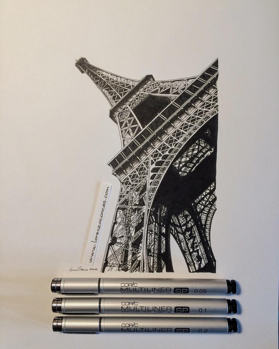 Эйфелева башня Зентангл