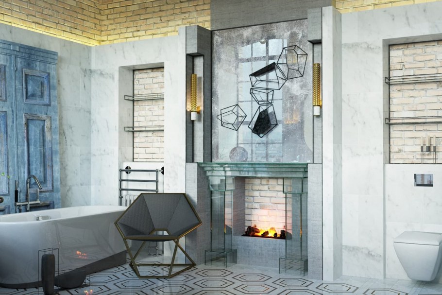 Свечи в интерьере ванной