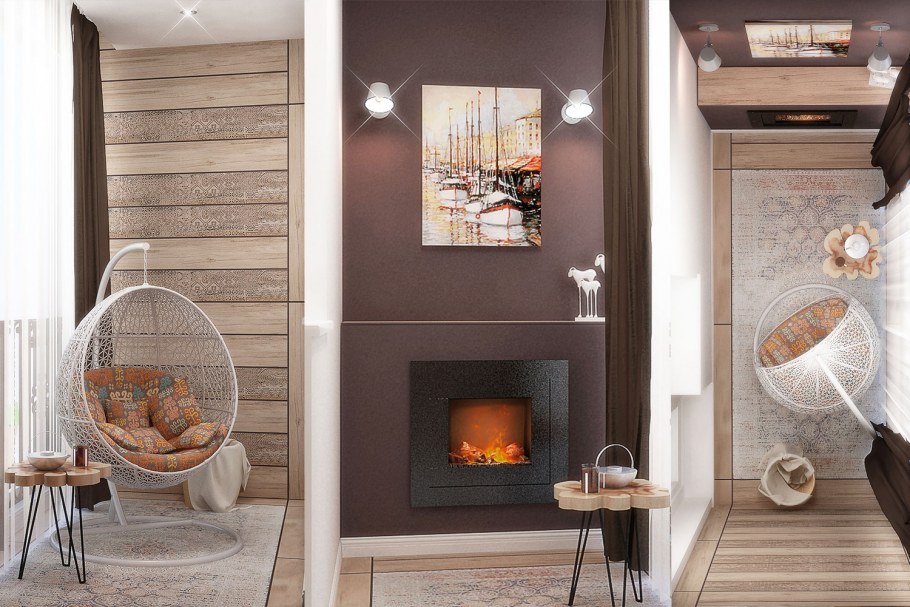 Houz дом с камином санузел