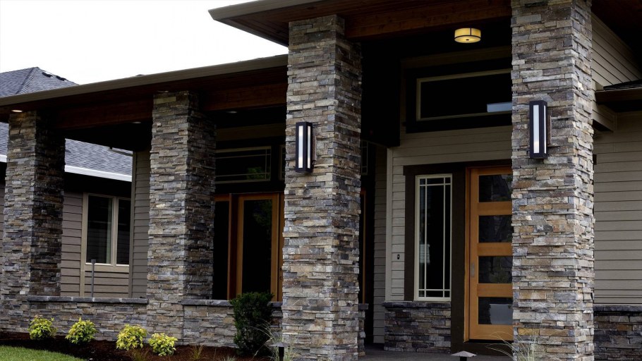 Отделка фасада декоративным камнем