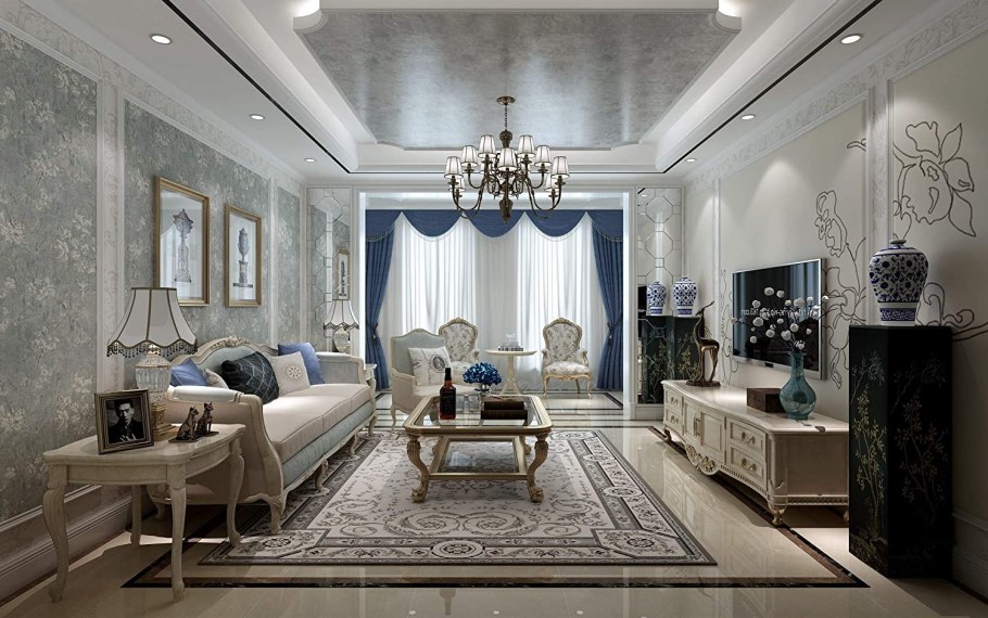 Красивая гостиная в европейском стиле